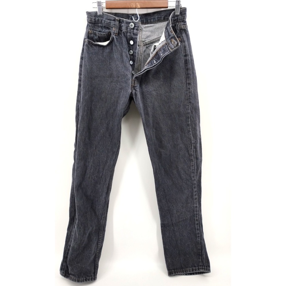 Vintage Levi's 501 0658 Black‎ Button Fly Jeans 80s 33x34 (fits 31x32) USA Made